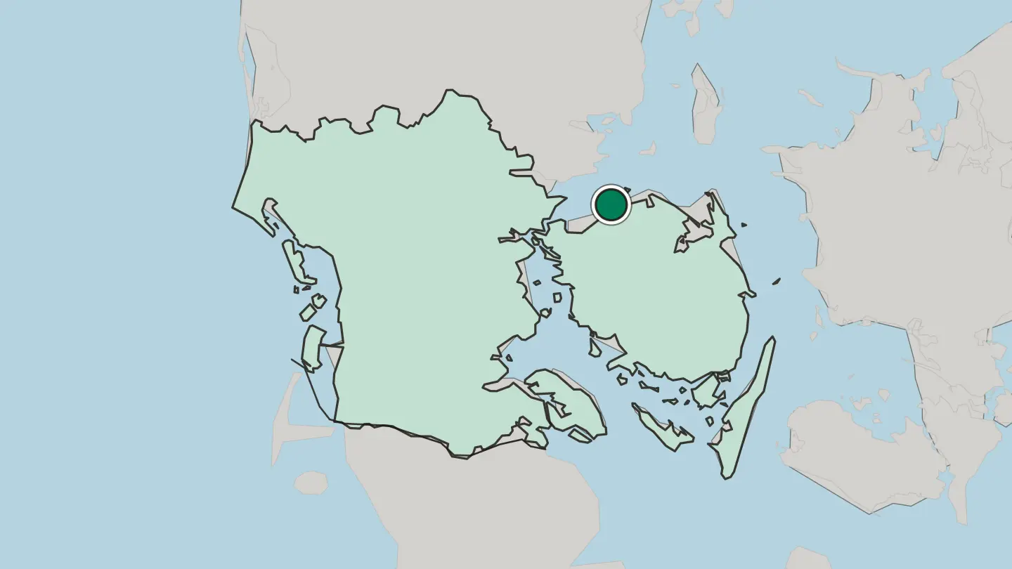 Map of Bogense in Denmark