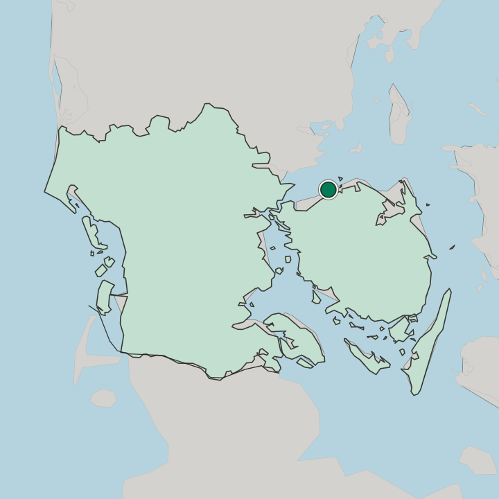 Map showing Bogense — In Region Syddanmark