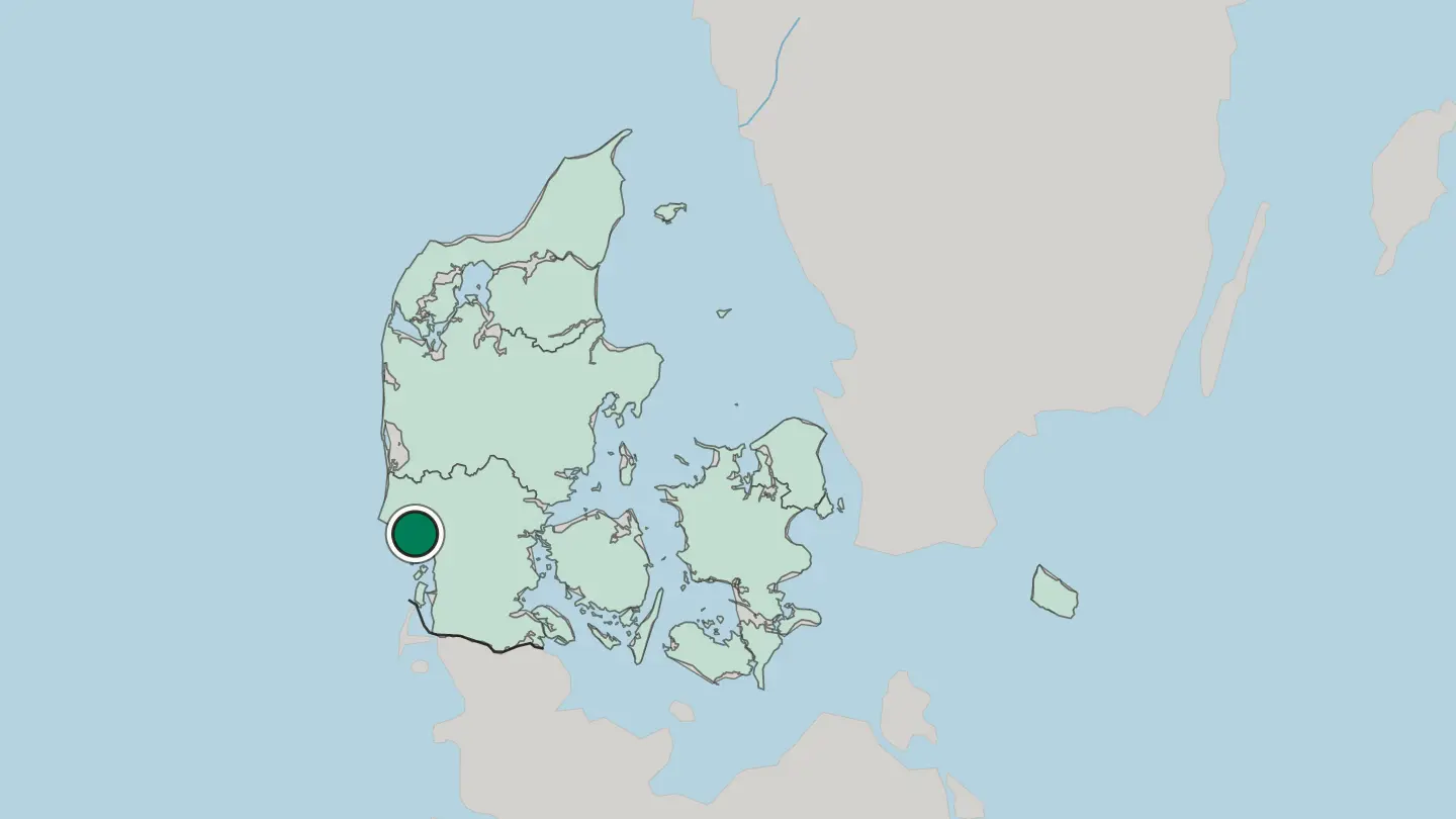Map of Esbjerg in Denmark