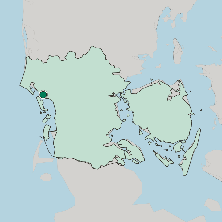 Map showing Jerne — In Region Syddanmark