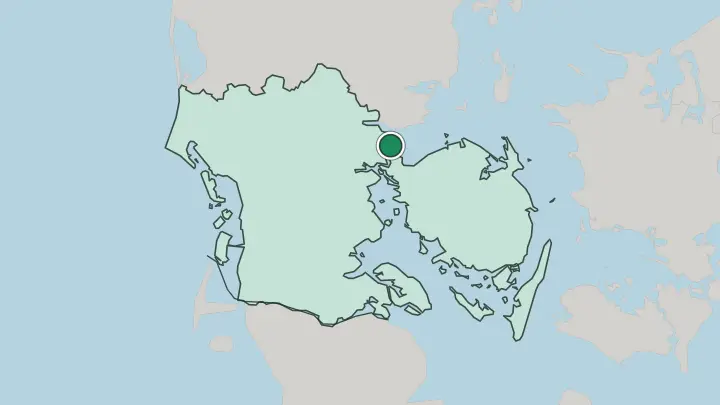 Map of Fredericia in Denmark