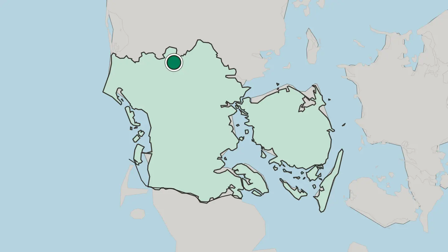 Map of Grindsted in Denmark