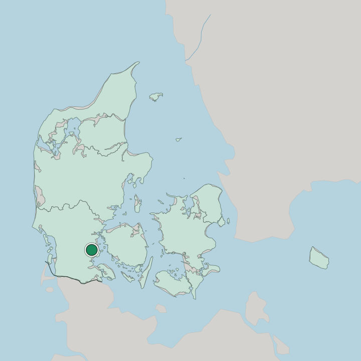 Map showing Haderslev — In Denmark