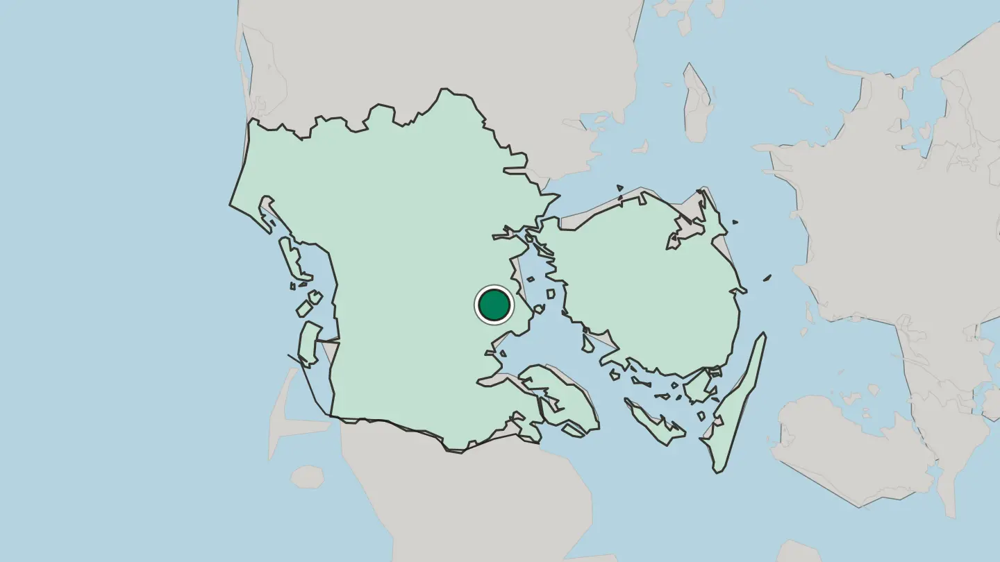 Map of Haderslev in Denmark