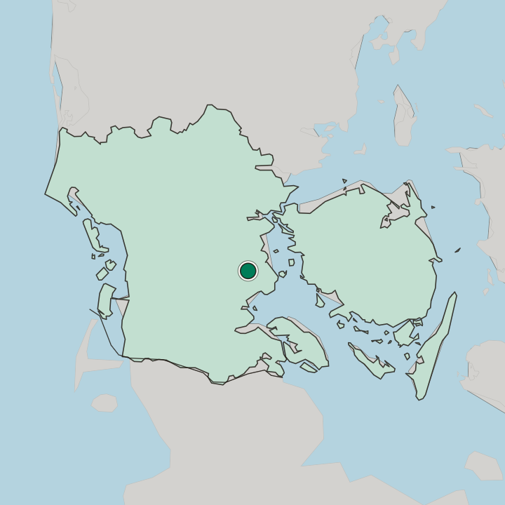 Map showing Haderslev — In Region Syddanmark