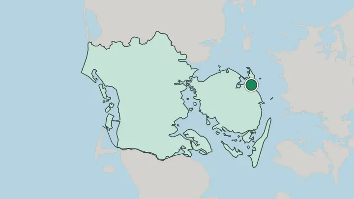 Map of Kerteminde in Denmark