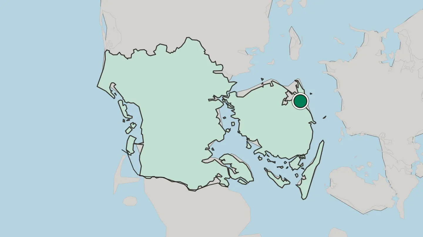 Map of Kerteminde in Denmark