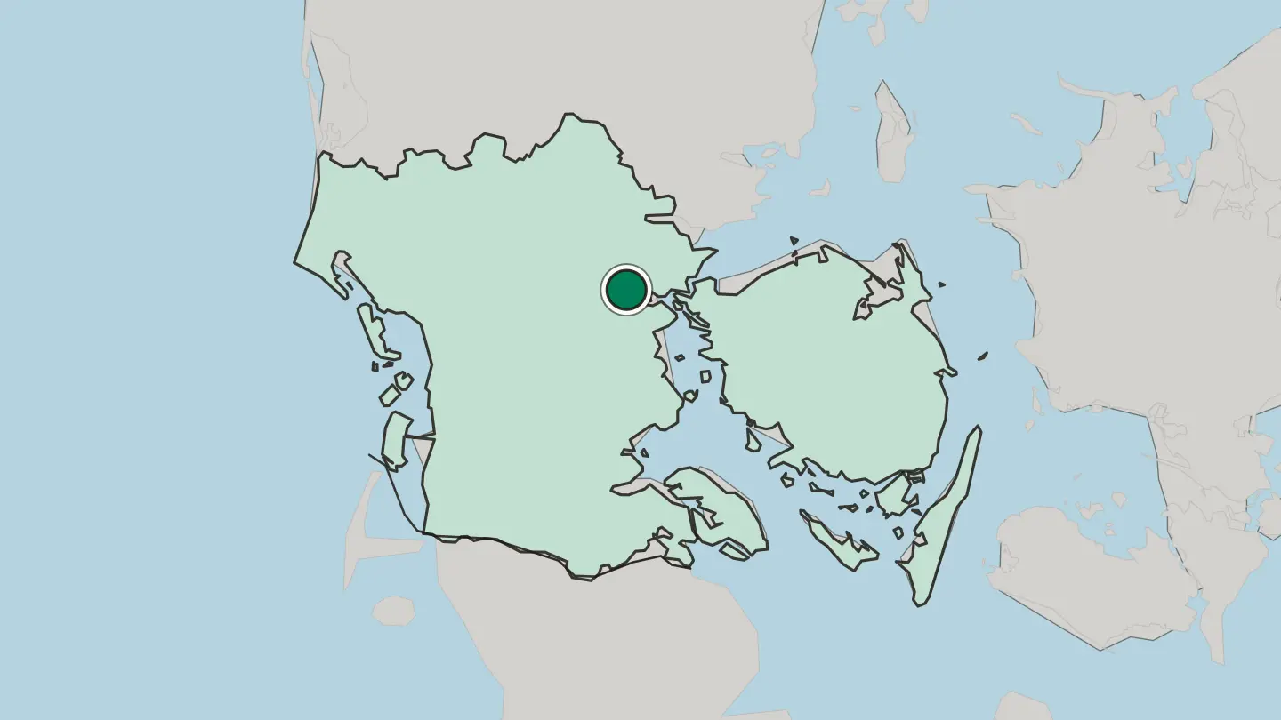 Map of Kolding in Denmark