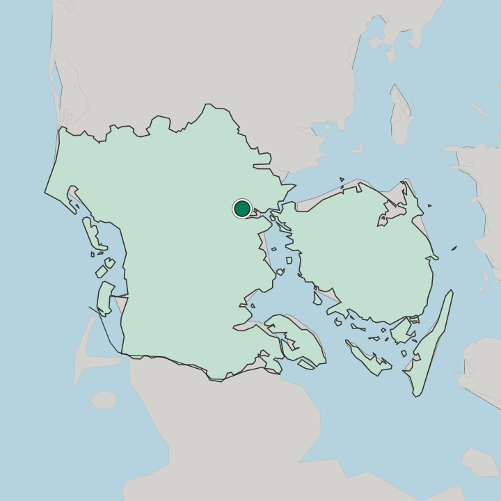 Map showing Kolding — In Region Syddanmark