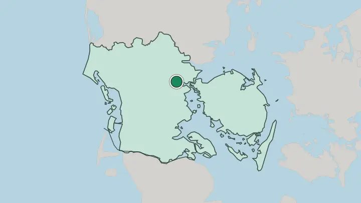 Map of Kolding in Denmark
