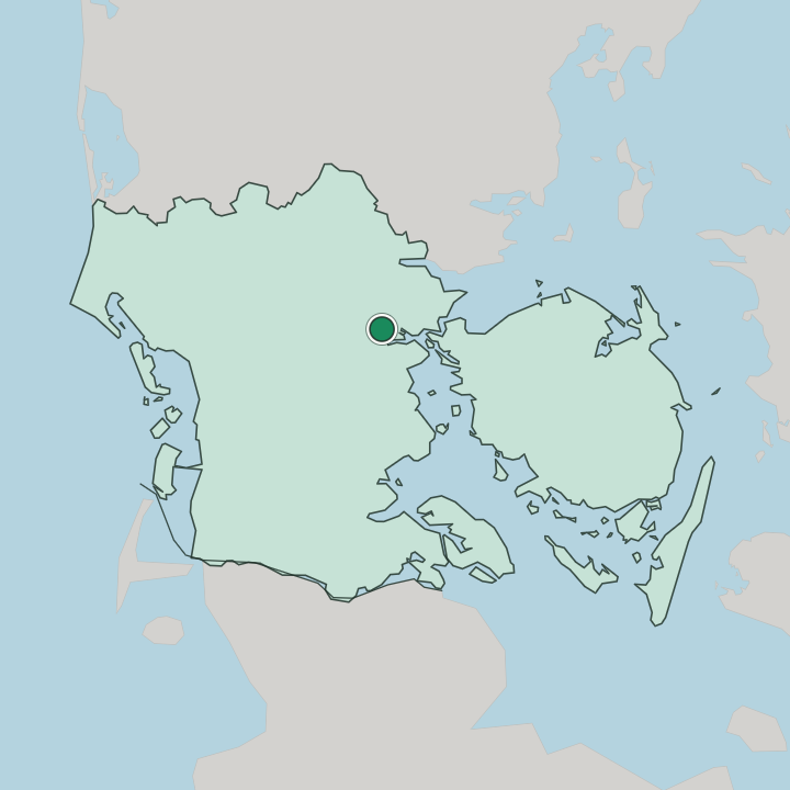 Map showing Kolding — In Southern Denmark