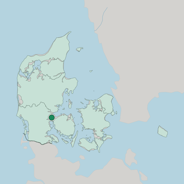 Map showing Middelfart — In Denmark