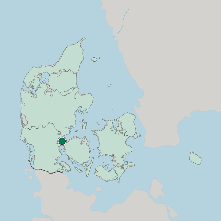 Map showing Middelfart — In Denmark