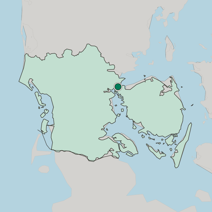 Map showing Middelfart — In Region Syddanmark
