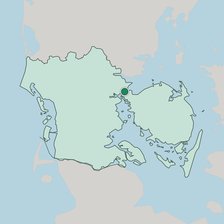 Map showing Middelfart — In Southern Denmark