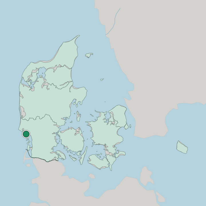 Map showing Nordby — In Denmark