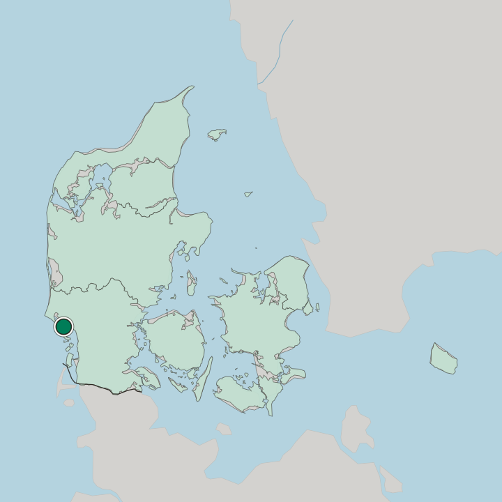 Map showing Nordby — In Denmark