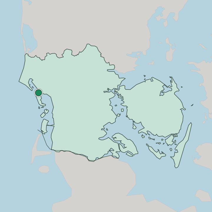 Map showing Nordby — In Southern Denmark