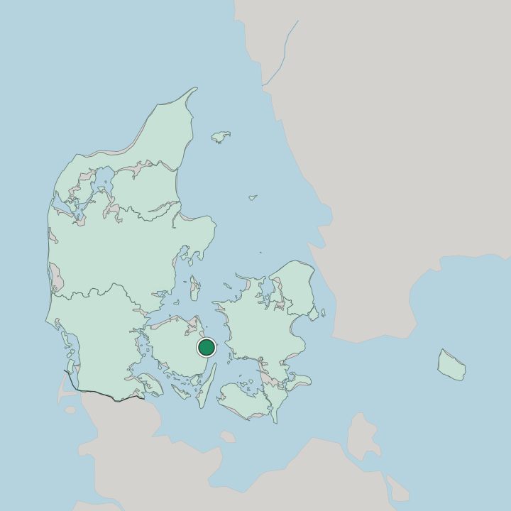 Map showing Nyborg — In Denmark