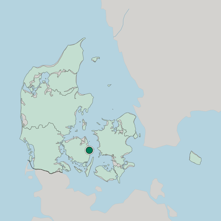 Map showing Nyborg — In Denmark