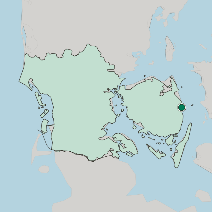 Map showing Nyborg — In Region Syddanmark