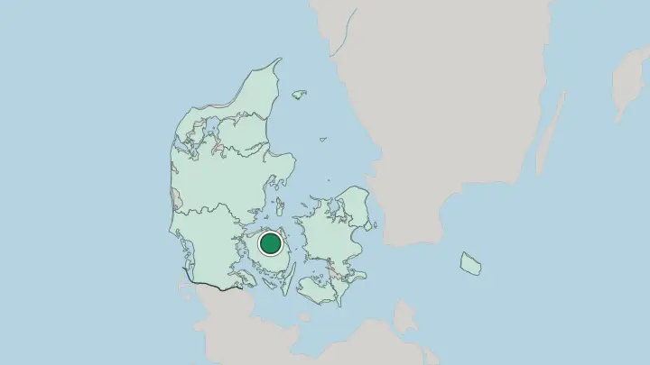 Map of Odense in Denmark