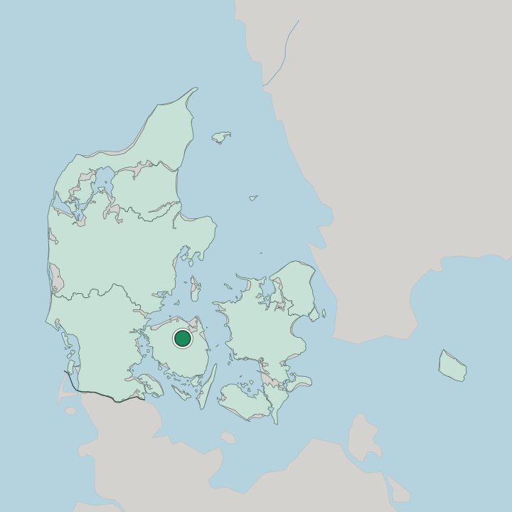 Map showing Hunderup — In Denmark