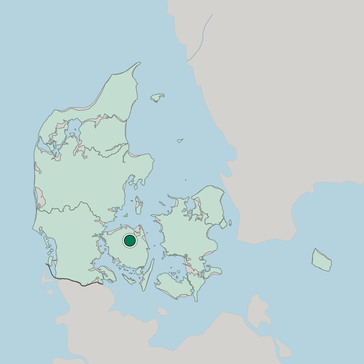 Map showing Bolbro — In Denmark
