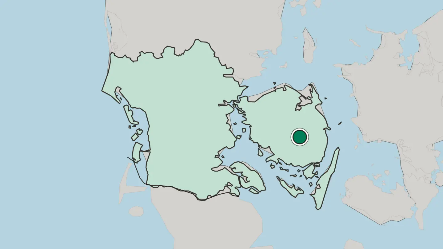 Map of Ringe in Denmark