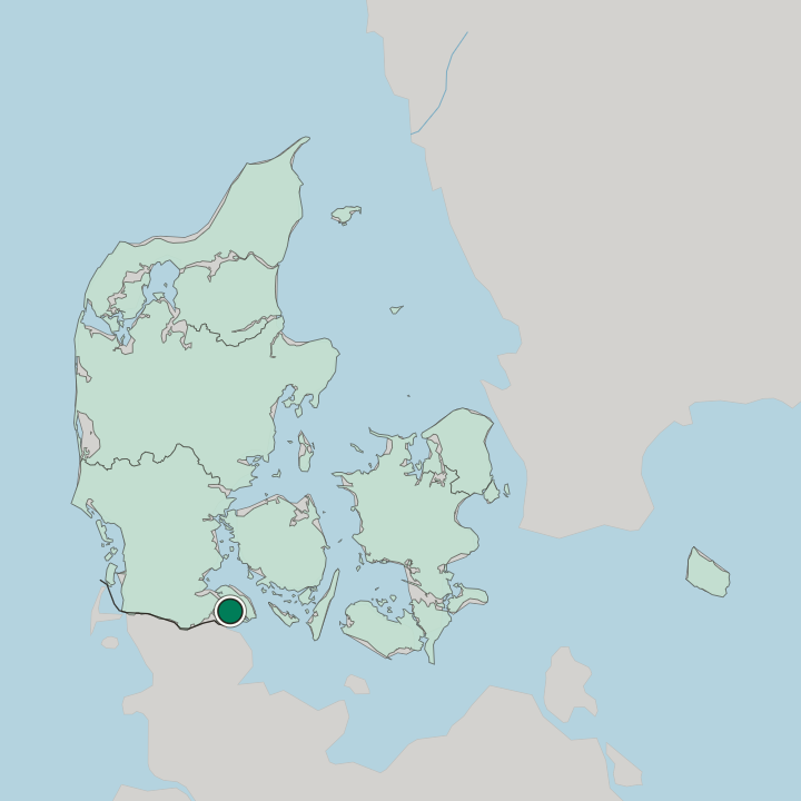 Map showing Sønderborg — In Denmark