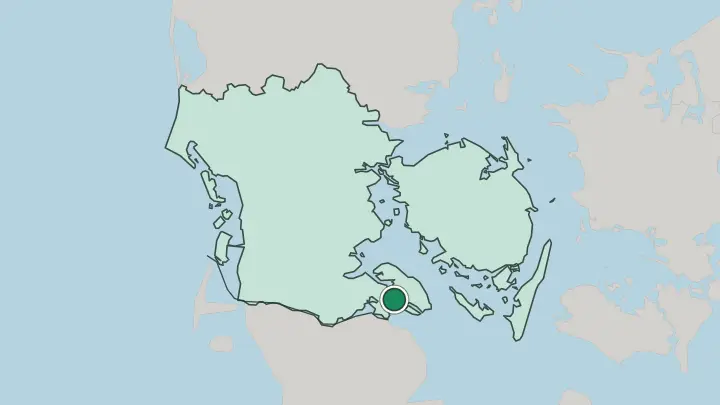 Map of Sønderborg in Denmark