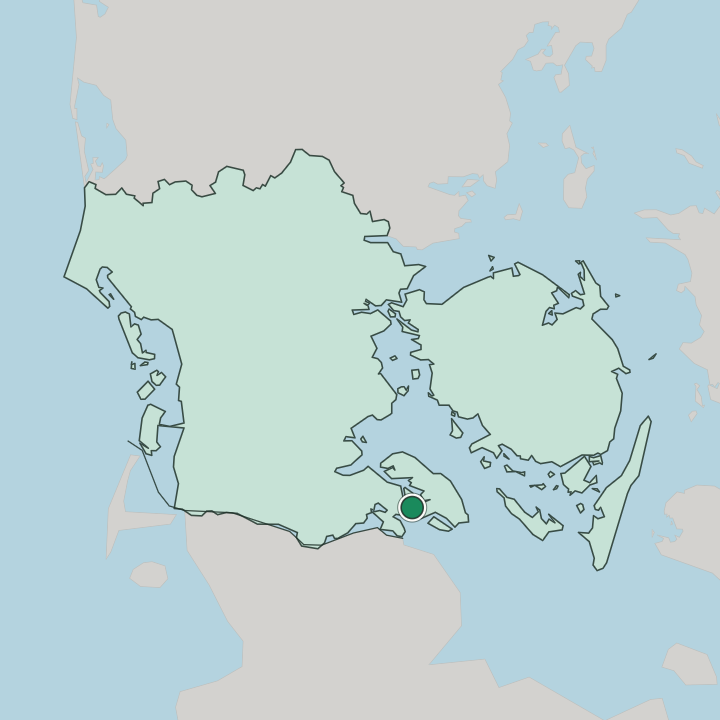 Map showing Sønderborg — In Southern Denmark