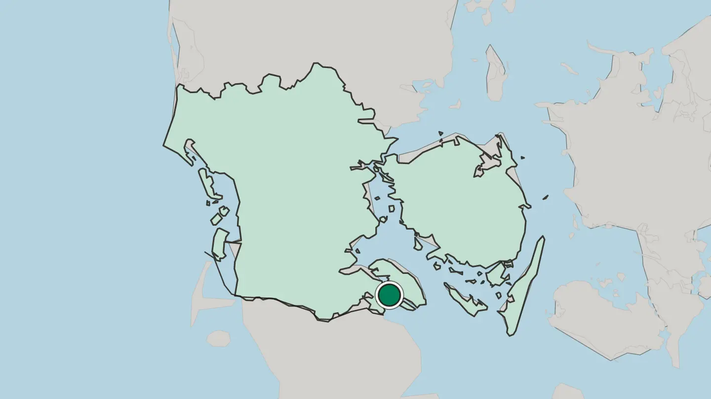 Map of Sønderborg in Denmark