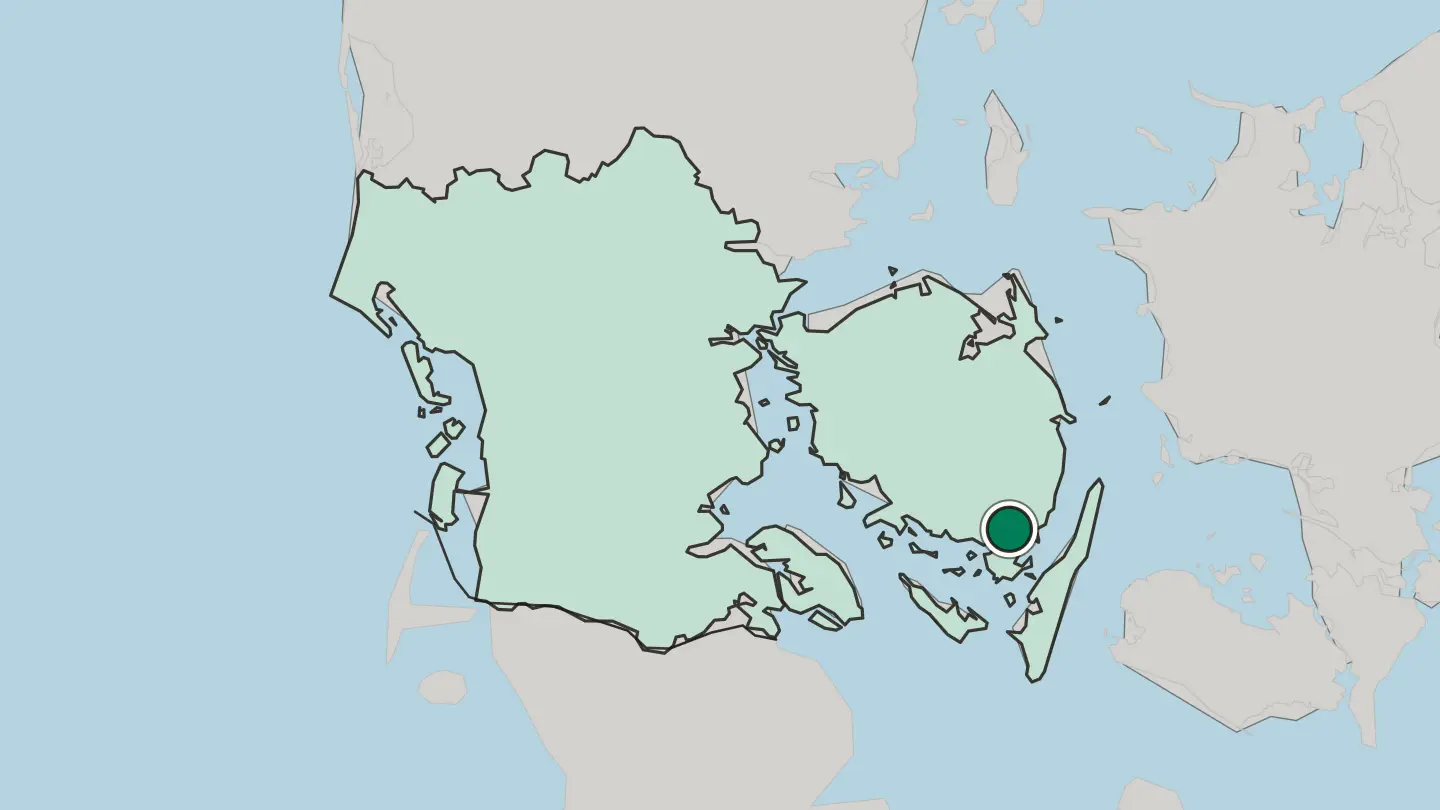 Map of Svendborg in Denmark