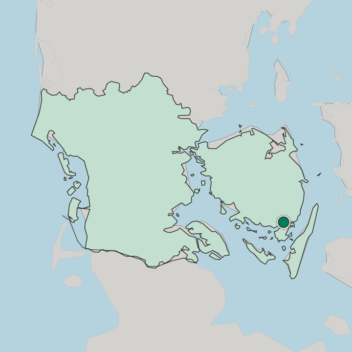 Map showing Svendborg — In Region Syddanmark