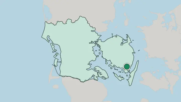 Map of Svendborg in Denmark