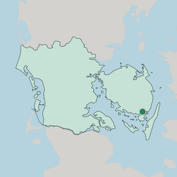 Map showing Svendborg — In Southern Denmark