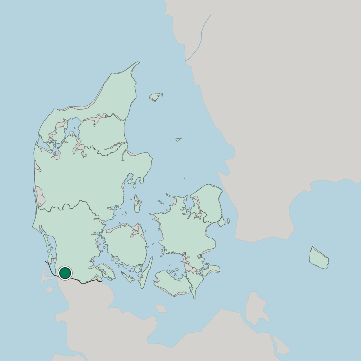 Map showing Tønder — In Denmark