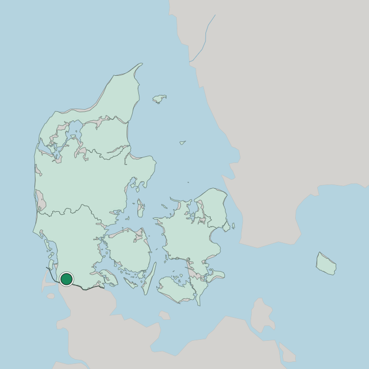 Map showing Tønder — In Denmark
