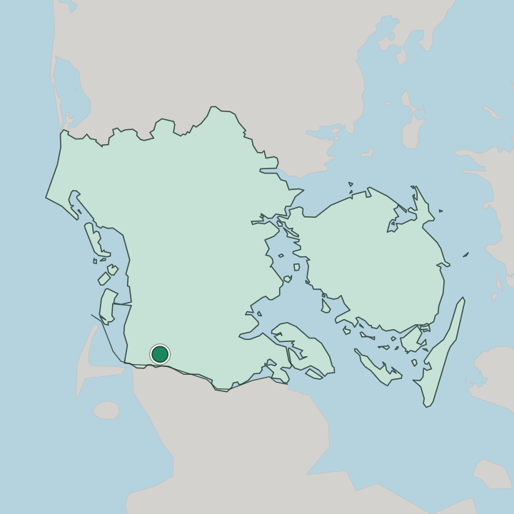 Map showing Tønder — In Southern Denmark