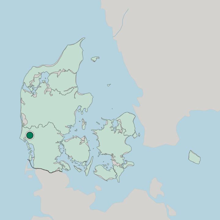 Map showing Varde — In Denmark