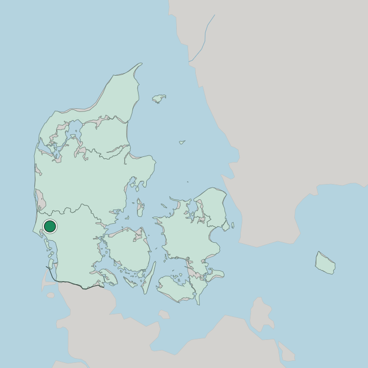 Map showing Varde — In Denmark