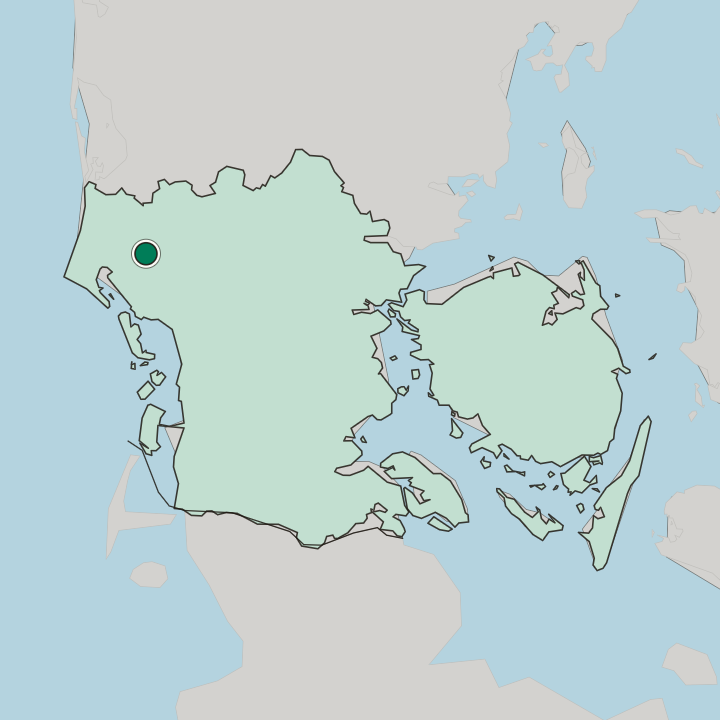 Map showing Varde — In Region Syddanmark