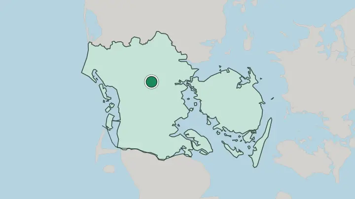 Map of Vejen in Denmark