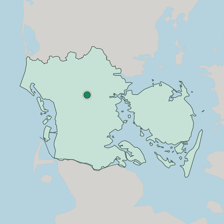 Map showing Vejen — In Southern Denmark