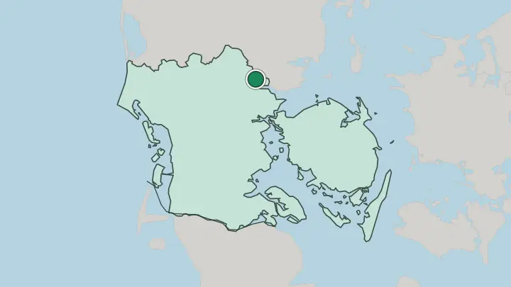 Map of Vejle in Denmark