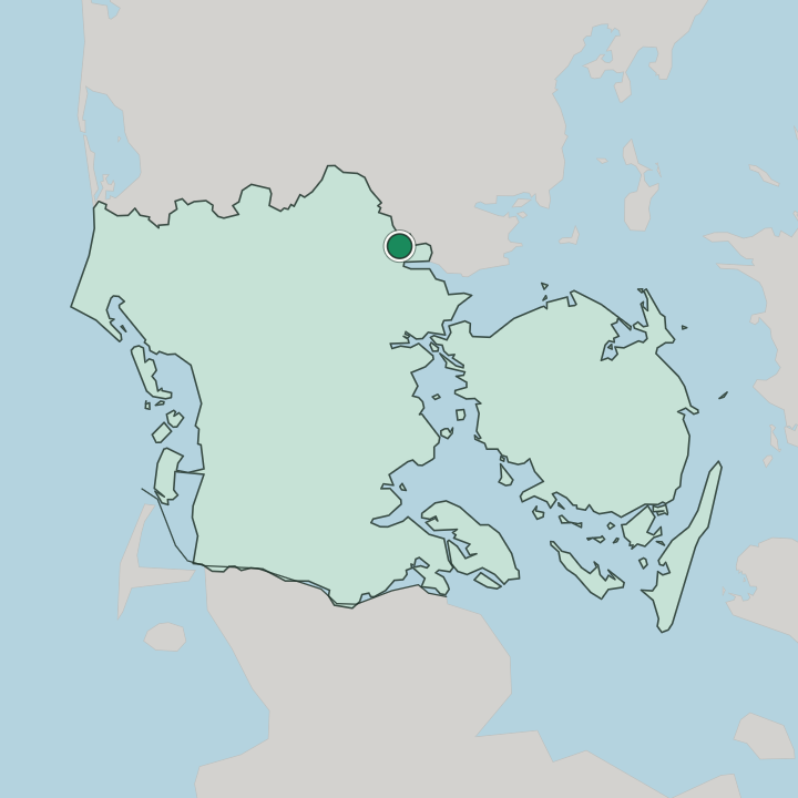 Map showing Vejle — In Southern Denmark