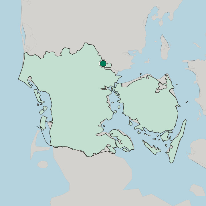 Map showing Vejle — In Region Syddanmark