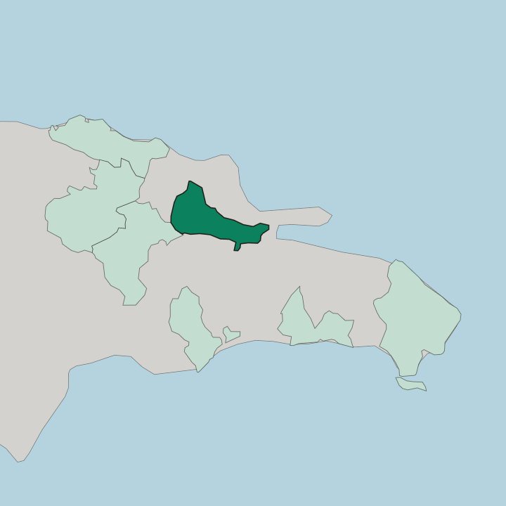 Map showing Provincia Duarte — In Dominican Republic