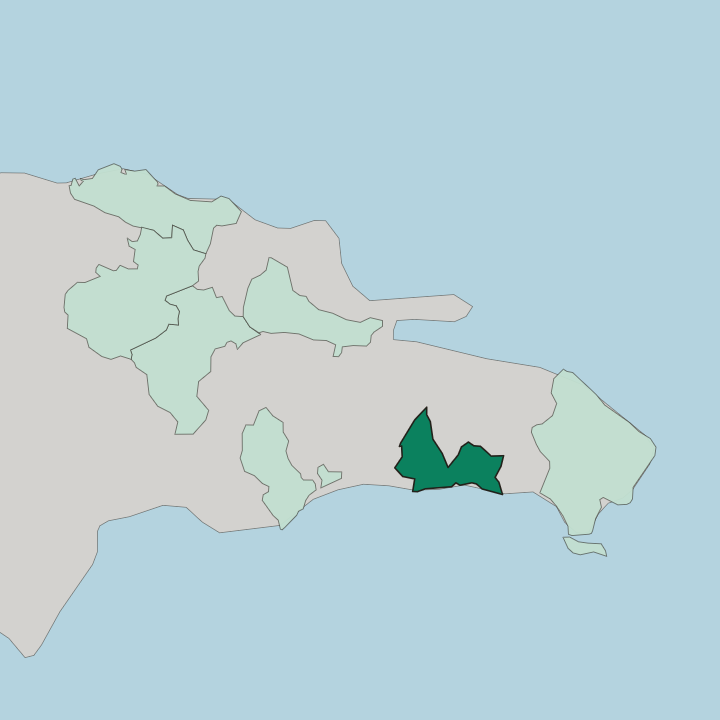 Map showing San Pedro de Macorís — In Dominican Republic